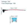 Car 32V Low Profile Mini Fuse Adapters with 15A Blade Fuses