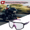 Motorcycle Riding Goggles Light Purple Lens, Black Frame, Red/Blue Spots