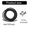 Windshield Wiper Washer Nozzle Hose Kit 4m 12 Connector Black/White
