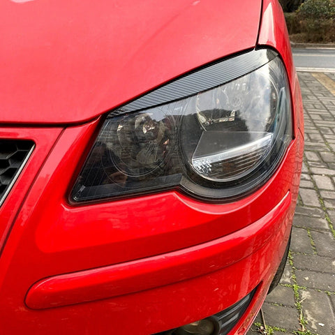 Volkswagen Polo 9N 9N3 (2005-2009) Carbon Fiber Look Headlight Eyelid Trim