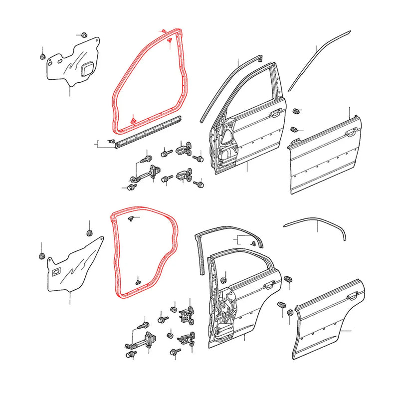 Honda Civic Ferio Sedan 2001-2004 Front & Rear Door Weatherstrip Set