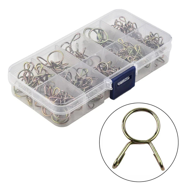 126Pcs 5mm-14mm Spring-Clip Fuel Oil Hose Line Air Tube Clamps Assortment Kit