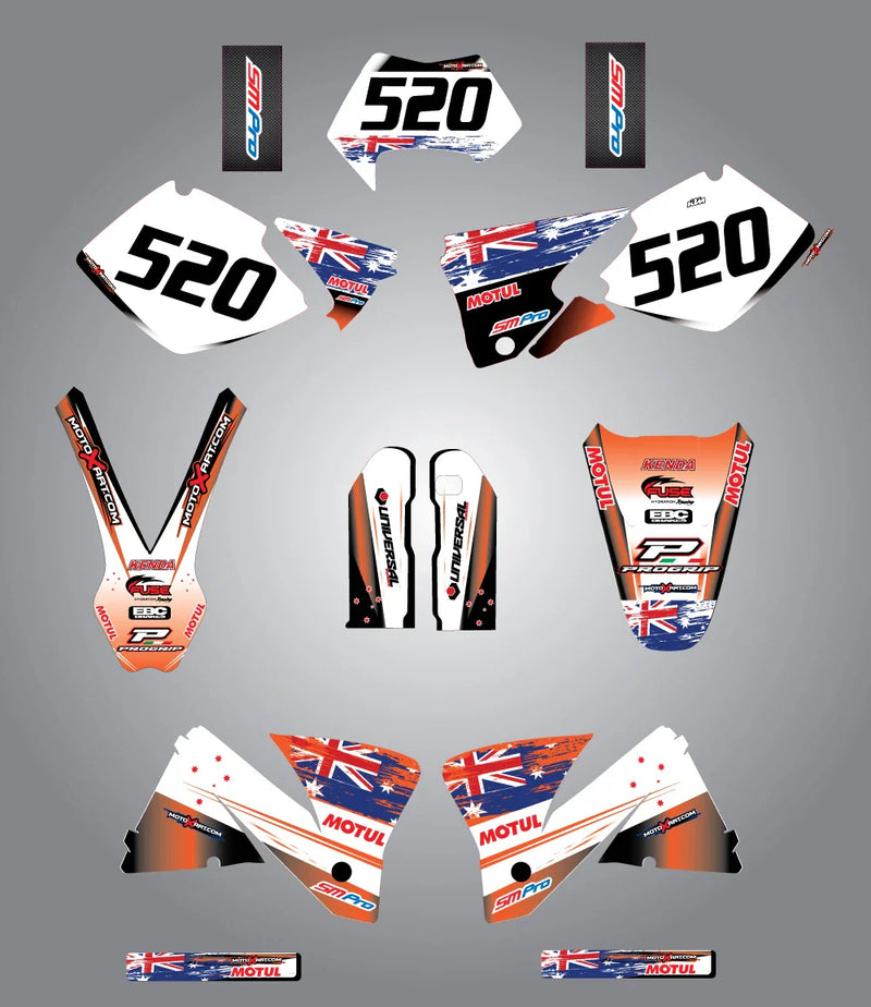 KTM EXC (1998-2000) AUSSIE PRIDE Style Custom Graphics Full Kit