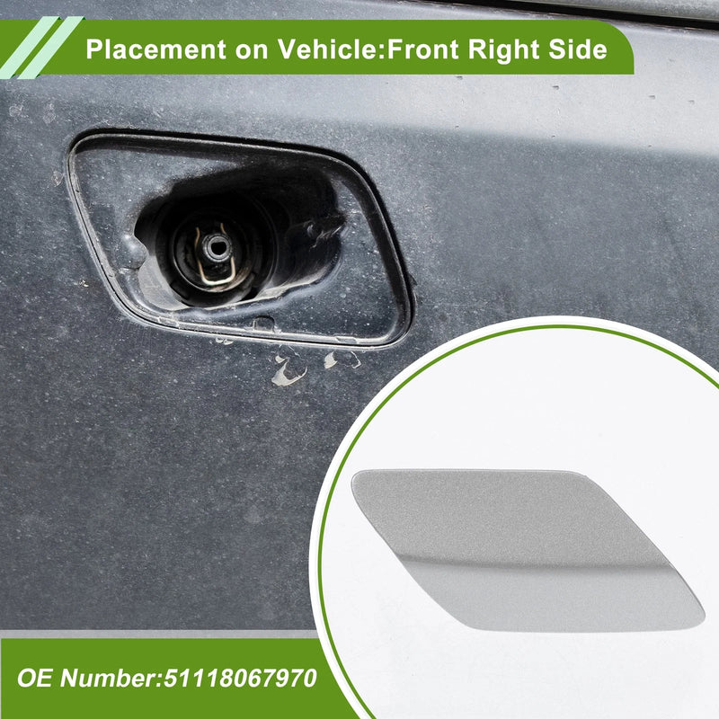 BMW 320i Silver Tone Front Right Washer Nozzle Cover