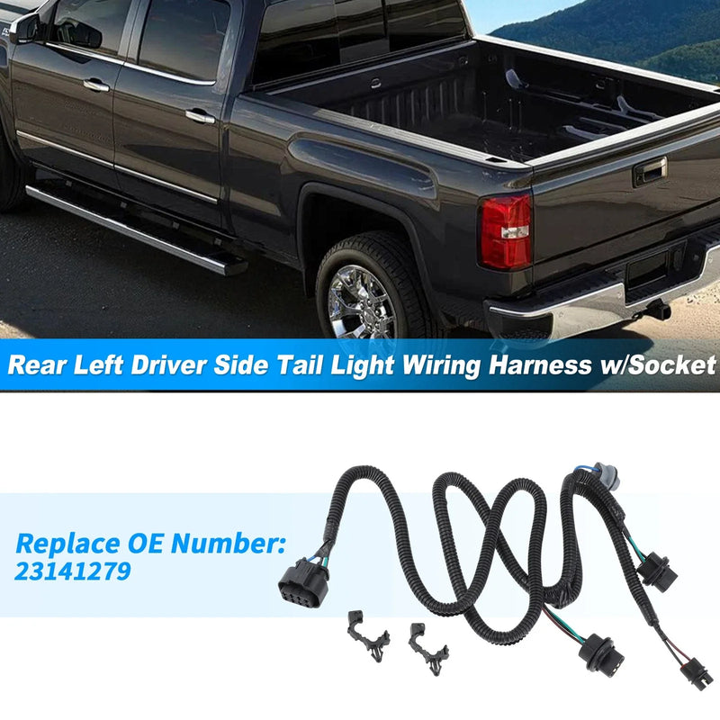 GMC Sierra 1500 / 2500 / 3500 Left Tail Light Socket Wiring Harness