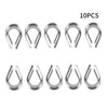 Marine Yacht 316 Stainless Heavy Duty 10 x 1/4 Wire Rope Cable Thimble