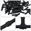 Water Connector Hose Wiper 36pcs Black Fittings Joiner Plastic Splitter