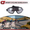 Motorcycle Riding Goggles Silver Tone Lens Black Frame PC PU Sunglasses