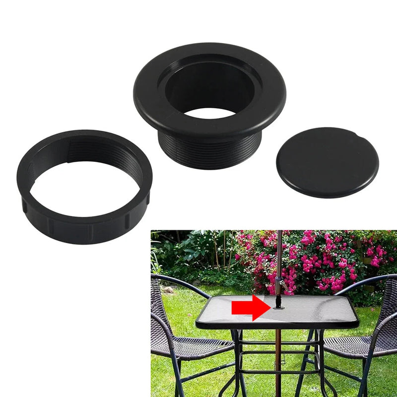 Outdoor Table Cover Black Table Umbrella Hole Ring Plug Cap Set