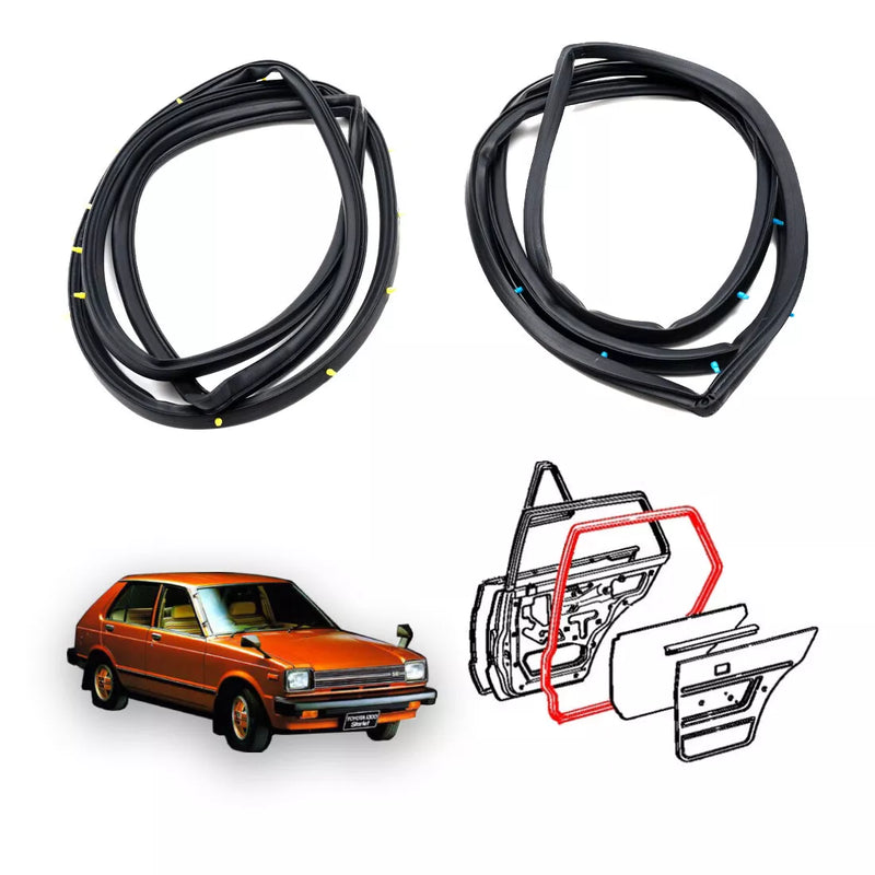 Toyota Starlet 5DR KP60 KP61 KP62 1978-1984 Rear Door Weatherstrip Seal x2