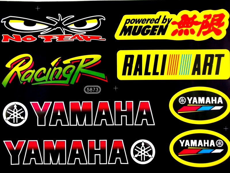 Yamaha No Fear Mugen Rally Art Motorcycle Sticker Sheet Decals