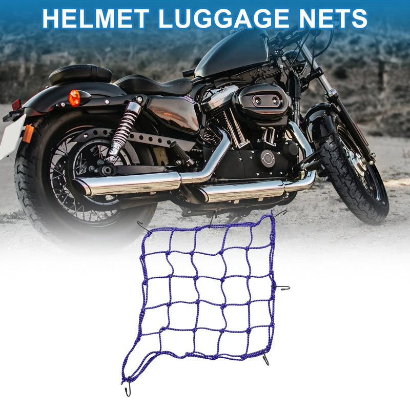 Motorcycle Motorcycle Luggage Cargo Net 40x40cm Bungee Cargo Net Blue