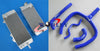 Kawasaki KXF250 KX250F Aluminum Radiator + Blue Silicone Hoses (2011-2016)