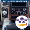 Dodge RAM (2013-2017) Purple 5 Pcs AC Gear Shift Headlight Media Knob Cover