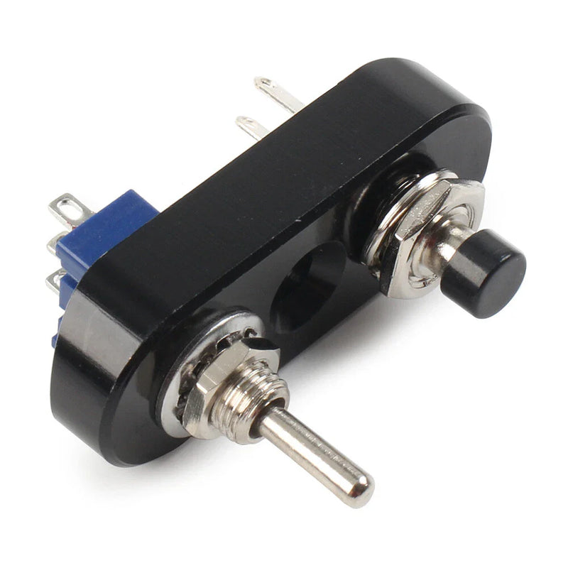 7 / 8" Handlebar Horn Headlight ON-OFF Black Mini Dual Toggle Switch Button