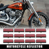 Motorcycle Bike Warning Reflector 6 Pair M6x1.0 Red Rectangle