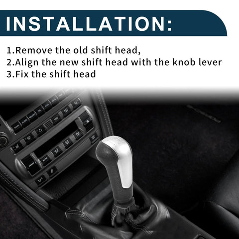 Chevrolet Spark Plastic Black Silver Tone 5-Speed Manual Gear Shifter Knob