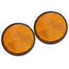 Honda Kawasaki 2 x Motorcycle Yellow Front Fork Round Reflectors