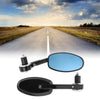 M8 Rear View Mirror Handlebar Mirror Aluminum Black Silver Tone