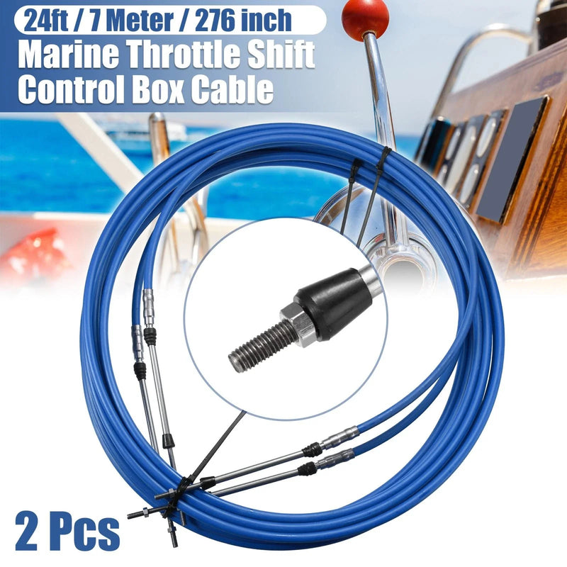 Yamaha Blue 2 x Marine Type Shift Remote Control Box Cable