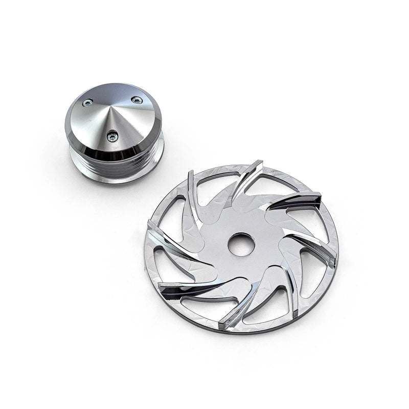 Chevy Ford Silver Billet Alternator Pulley & Fan Kit