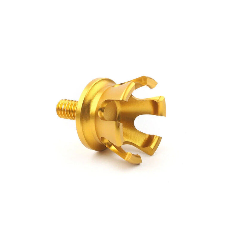 Harley Imperial Crown Aluminum Rear Seat Bolt Tab Gold Screw Mount