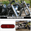 4 x M6x1.0 Red Rectangular Screw Mount Reflective Warning Reflector with Nut