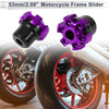 Motorcycle 13.5mm Aluminum Alloy Slider Frame Screws 1 Set Purple Hex Key