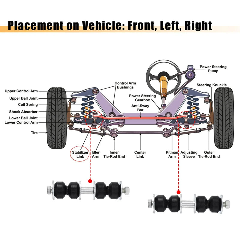Pontiac Aztek, Chevrolet Impala Front Sway Bar End Links (2000-2013)