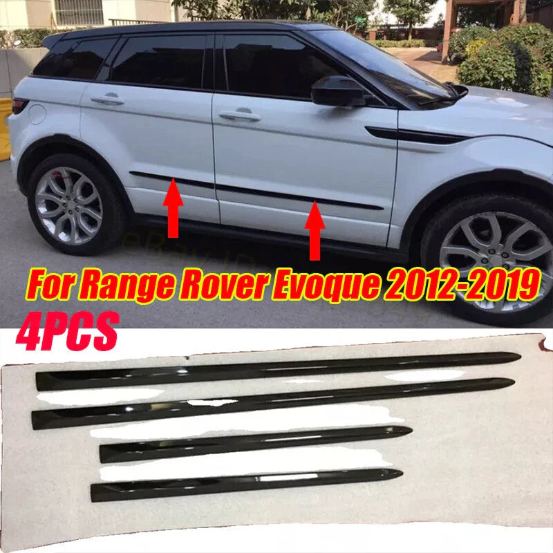 Range Rover Evoque 4x Black Side Door Molding Cover Trim (2012–2019)