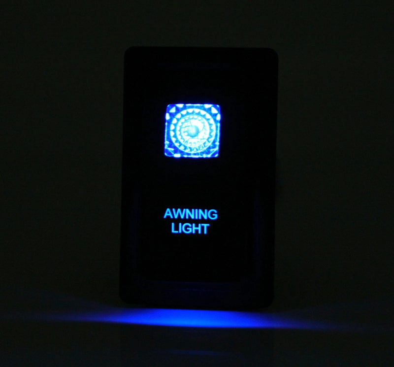 Dual LED Laser Etched Awning Light Rocker Switch