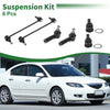 Mazda Tribute 6pcs Front Suspension Kit Outer Tie Rod Ends (2001-2007)