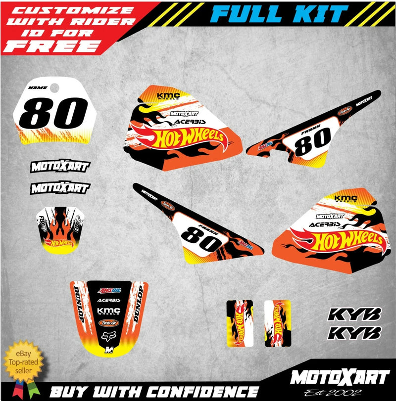 Yamaha PW Pee Wee 80 Stickers Decals Custom Graphic Kit BLAZE STYLE