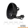 Universal Motorcycle 7'' Steel Round Black Headlight Housing w/ Bracket