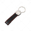 Universal Use Black Metal & PU Leather Key Ring Keychain