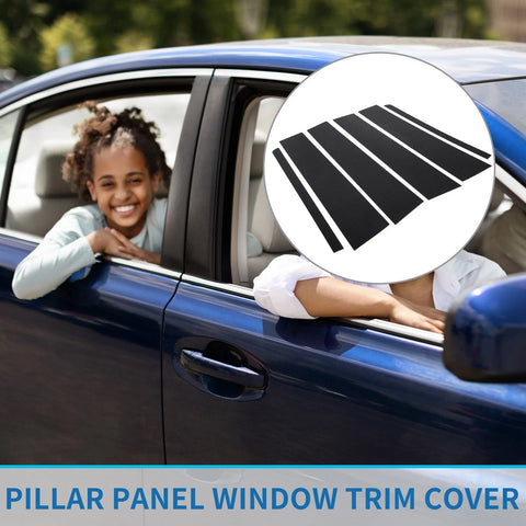 Ford Explorer (2011-2019) Black Carbon Fiber 6 x Car Pillar Window Trim Covers