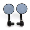 Motorcycle 2 x Adjustable Handlebar End Round Rear View Side Mirror