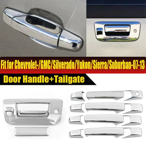 Chevy Silverado GMC Sierra Chrome Door Handle Covers & Tailgate Trim (2008-2014)