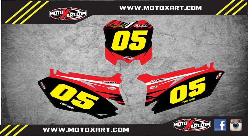 Honda CRF 250 Stickers Decals Digger Style Custom Number Plates (2010-2013)