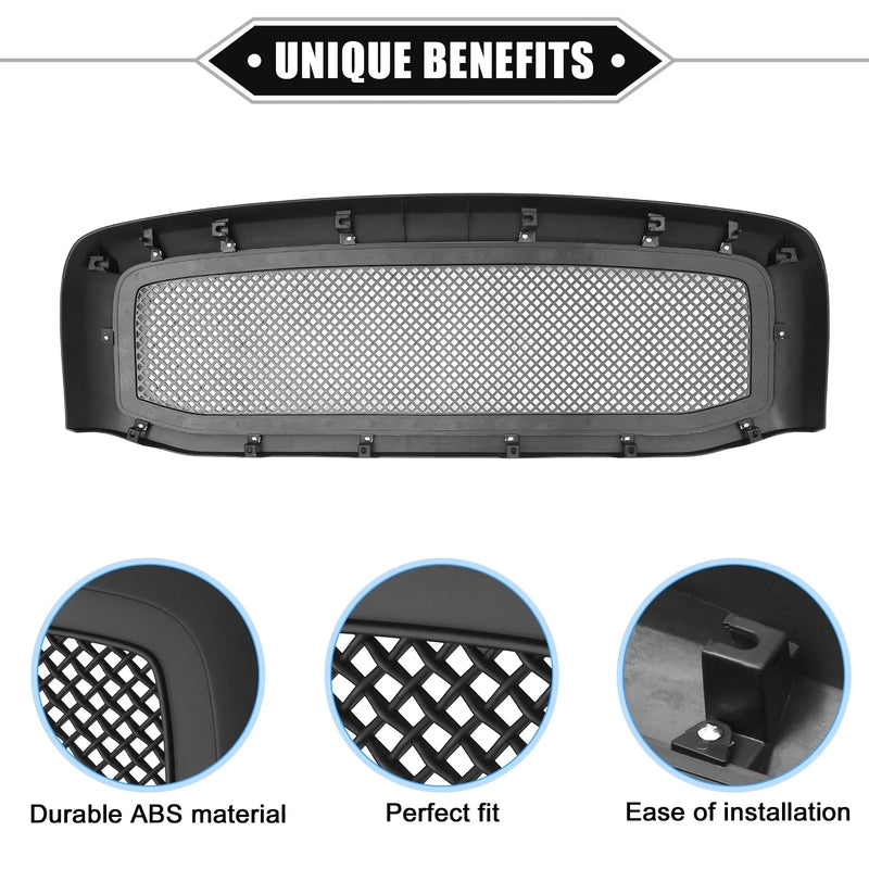 Dodge Ram 3500 (2006-2009) Matte Black Front Grille Assembly