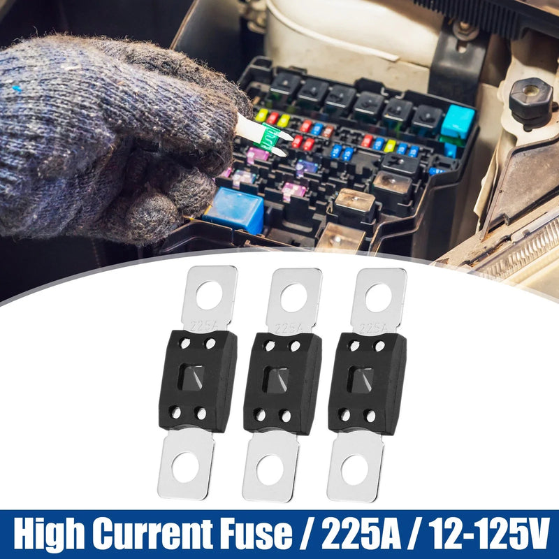 Car Audio Boats Motorcycles Fuse Holder 3pcs 225A 12V High Current Fuse