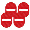 Various Models 4 x Universal Red Carbon Fiber Scuff Plate Door Lock Covers