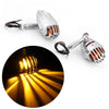 Motorcycle 2 x Amber Indicator Lights (Chrome)