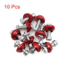 Motorcycle 10pcs Red 6mm Thread License Plate Frame Screws Bolts Caps