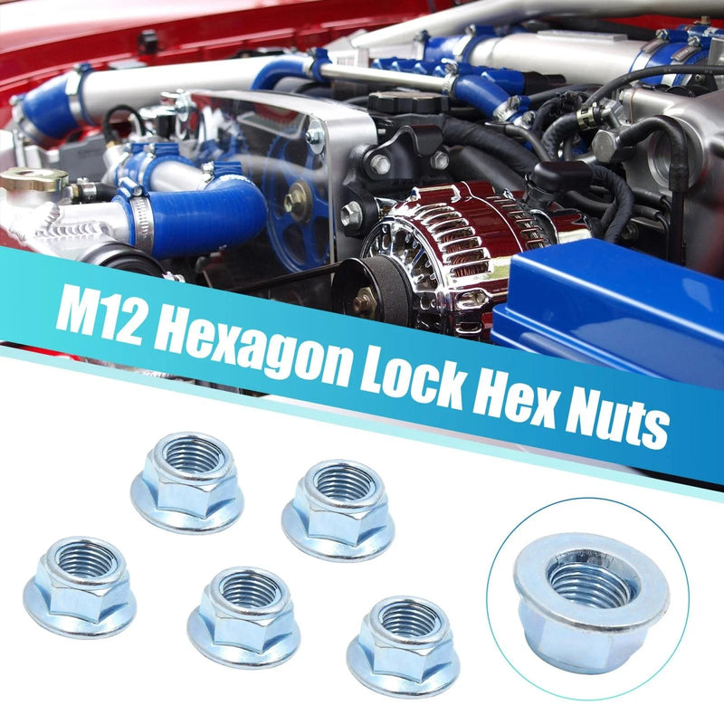 Cars & Motorcycles Lock Nut Fasteners / 5pcs M12 Hex / Metal