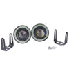 Car Truck 2 x 3" LED Fog Lights Round Blue COB Angel Eyes Halo