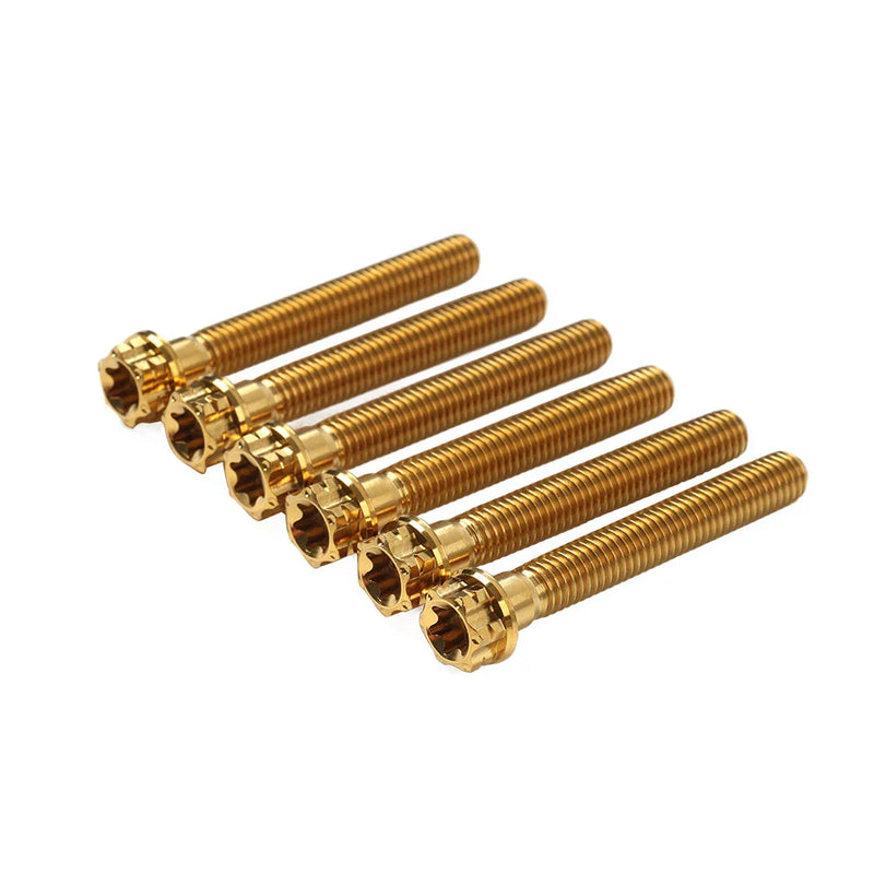 Motorcycle Bike 6pcs M6x45mm Titanium Torx Head Flange Screws