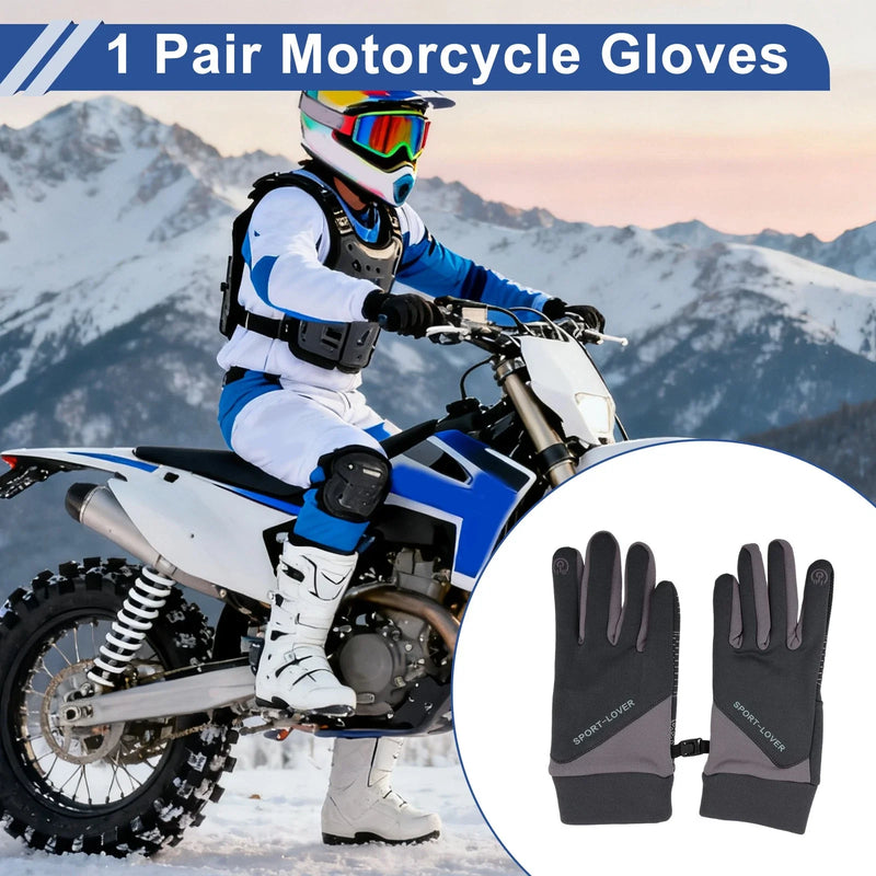 Mountain Biking Polyester Full Finger Outdoor Fleece Women Cycling Gloves