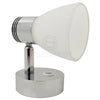 Caravan Boat Bulkhead Light LED with USB Outlet Chrome/White