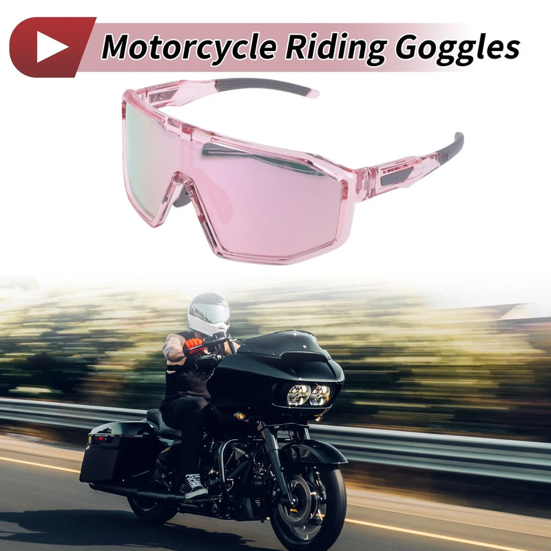 Motorcycle Pink Transparent Pink Tri-Acetyl Cellulos PC 1 x Goggles
